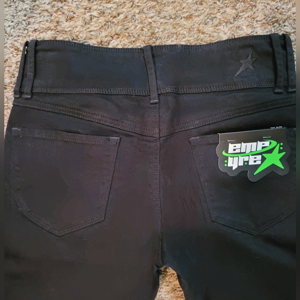 Zumiez Black Triple Button Bootcut Flare Lowrise Pants - Picture 4 of 8